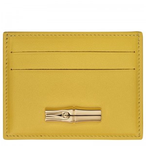 Longchamp Le Roseau Women Card Holder Yellow | Australia-853ASVXWQ