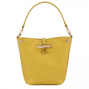 Longchamp Le Roseau Xs Women Bucket Bag Yellow | Australia-258IYMSDV