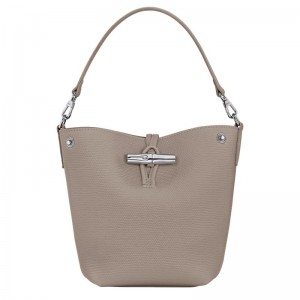 Longchamp Le Roseau Xs Women Bucket Bag Beige | Australia-281ZLIRDX