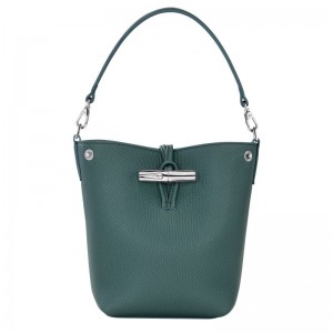 Longchamp Le Roseau Xs Women Bucket Bag Blue Green | Australia-654UTXEFK