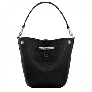 Longchamp Le Roseau Xs Women Bucket Bag Black | Australia-467QHMPUF