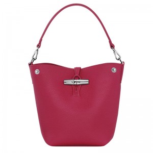 Longchamp Le Roseau Xs Women Bucket Bag Dark Pink | Australia-908ZBWSOL