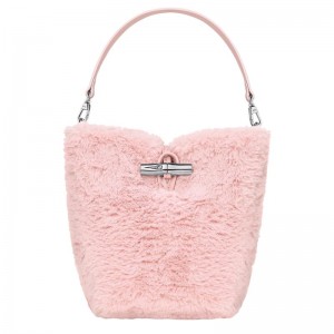Longchamp Le Roseau Xs Women Bucket Bag Light Rose | Australia-703VFASZW