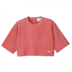 Longchamp Leather Crop Women Top Pink | Australia-728OQEJPU