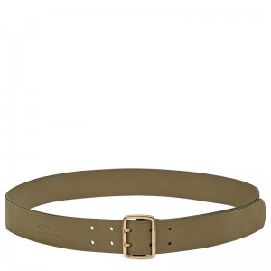 Longchamp Leather Women Belt Olive / Multicolor | Australia-079BFGZIL