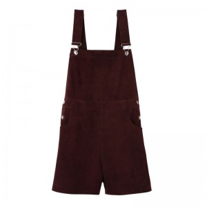 Longchamp Leather Women Jumpsuit Burgundy | Australia-039OBTAEF