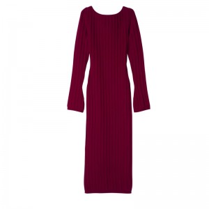 Longchamp Long Women Dress Dark Red | Australia-614PIKNRV