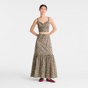 Longchamp Long Women Skirts Olive | Australia-350YNZPFX