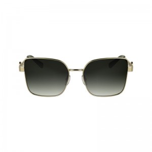 Longchamp Metal Women Sunglasses Gold / Khaki | Australia-019BZGUVE