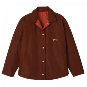 Longchamp Padded Blouson Women Jacket Brown / Pink | Australia-502VWTHBZ
