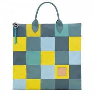 Longchamp Re-play L Men Handbag Blue / Yellow | Australia-067FQEIJK