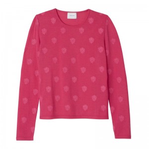 Longchamp Round Neck Women Sweater Pink | Australia-304TMZUAY