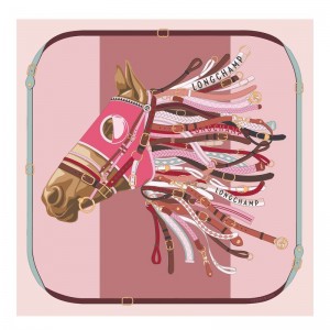 Longchamp Tête De Cheval 90 Women Scarf Pink | Australia-657MCPDAR