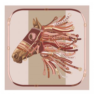 Longchamp Tête De Cheval 90 Women Scarf Pink / Multicolor | Australia-460XHZNLY