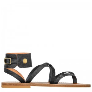 Longchamp X K.Jacques Women Sandals Black | Australia-964HGDOWC