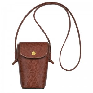 Longchamp Épure With Leather Lace Men Phone Case Brown | Australia-258MQGEZY
