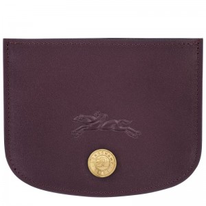 Longchamp Épure Women Card Holder Dark Purple | Australia-043UVWCBX