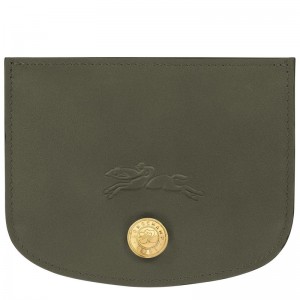 Longchamp Épure Women Card Holder Khaki | Australia-503ODVFSJ