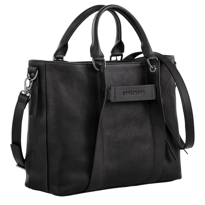 Longchamp 3D L Women Handbag Black | Australia-152NTHAFV