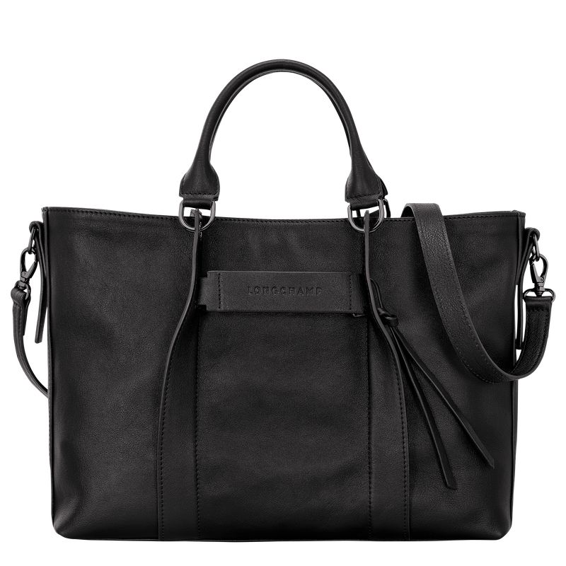 Longchamp 3D L Women Handbag Black | Australia-152NTHAFV