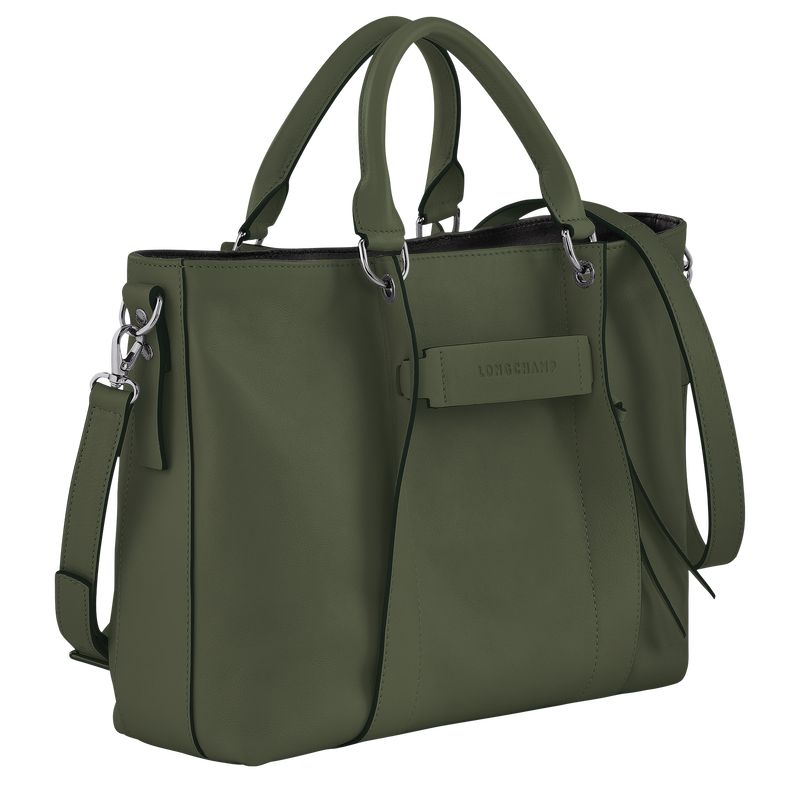 Longchamp 3D L Women Handbag Khaki | Australia-763CGMAHV
