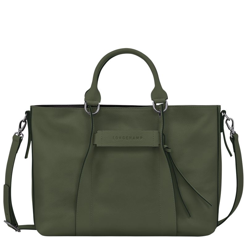 Longchamp 3D L Women Handbag Khaki | Australia-763CGMAHV