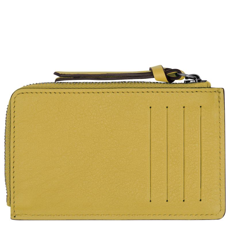 Longchamp 3D Men Card Holder Yellow | Australia-327DQSVEM