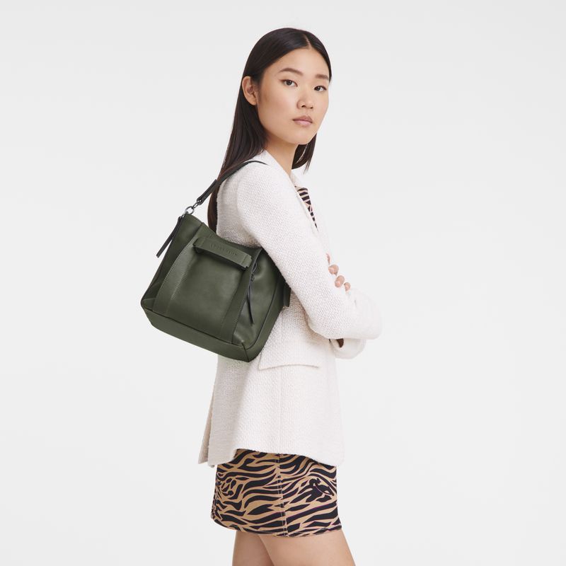 Longchamp 3D S Women Crossbody Bag Khaki | Australia-940UDBLRX