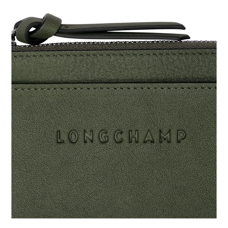 Longchamp 3D Women Card Holder Khaki | Australia-158WQBFGT