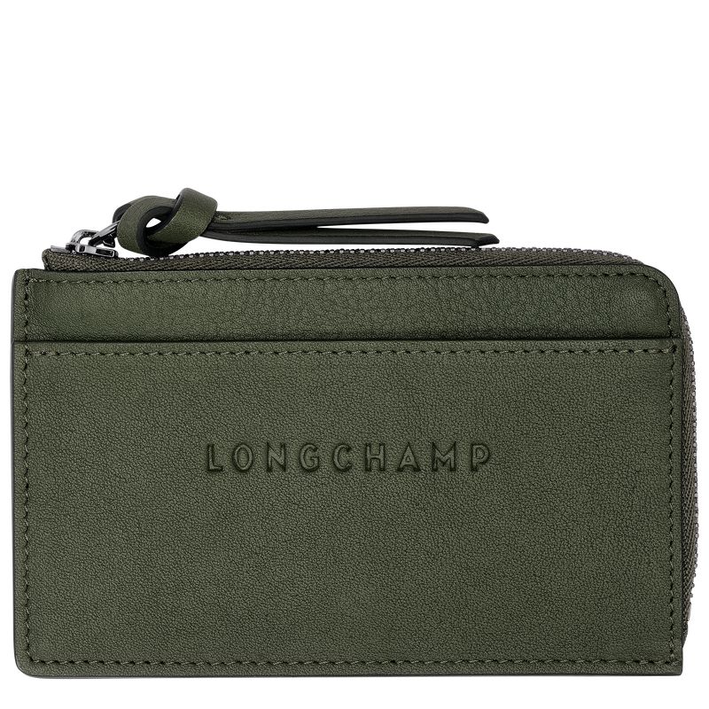 Longchamp 3D Women Card Holder Khaki | Australia-158WQBFGT