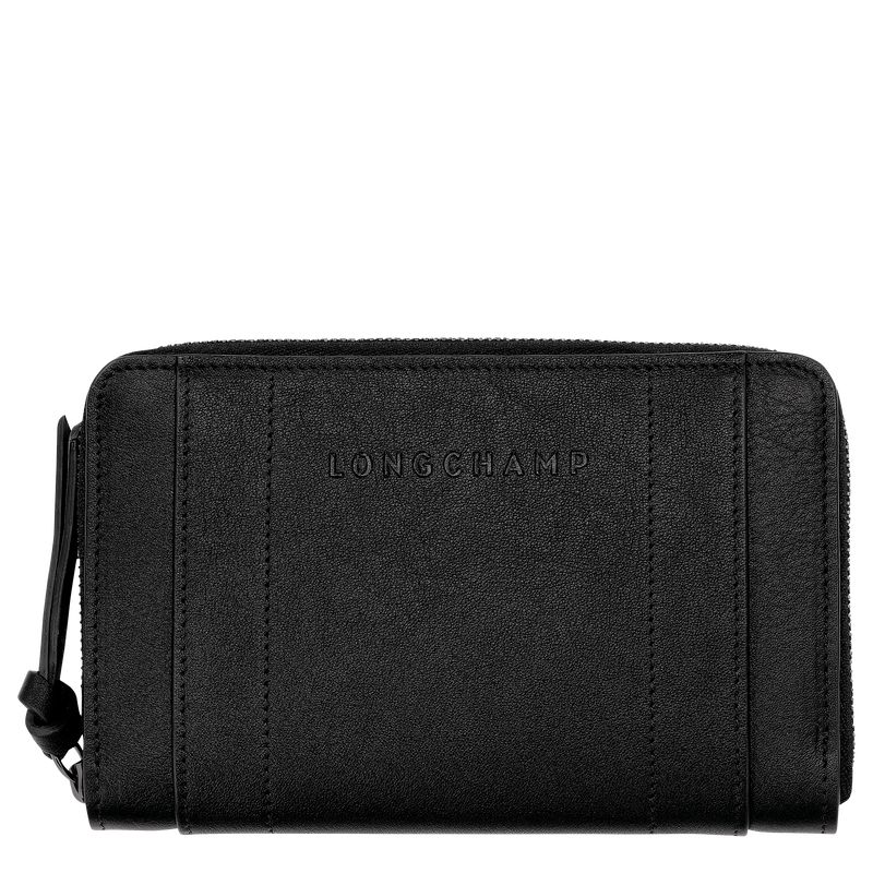 Longchamp 3D Women Wallet Black | Australia-928ZKCLUX