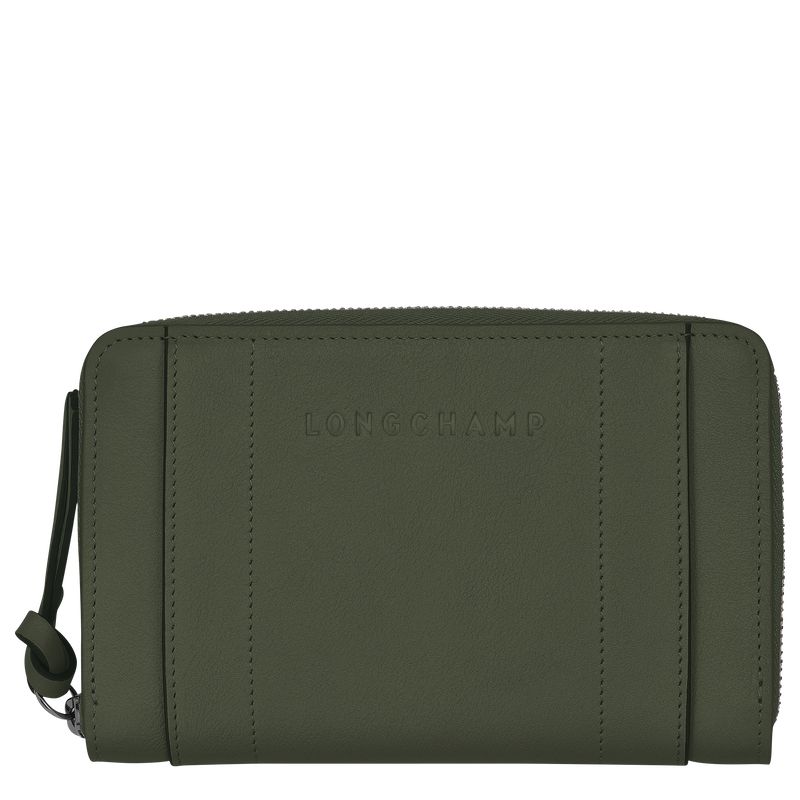 Longchamp 3D Women Wallet Khaki | Australia-543SRKBQZ