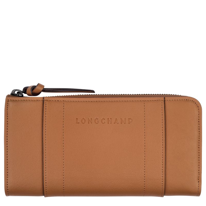 Longchamp 3D Zip Around Men Wallet Beige | Australia-651JOZXAQ