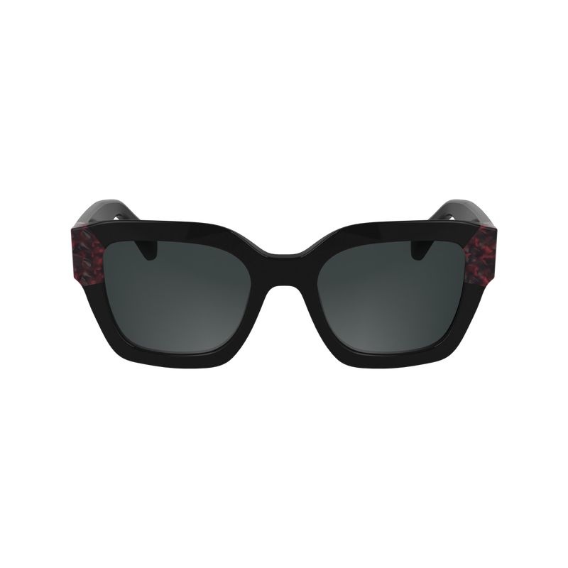 Longchamp Acetate Women Sunglasses Black / Red | Australia-965JRZUGW
