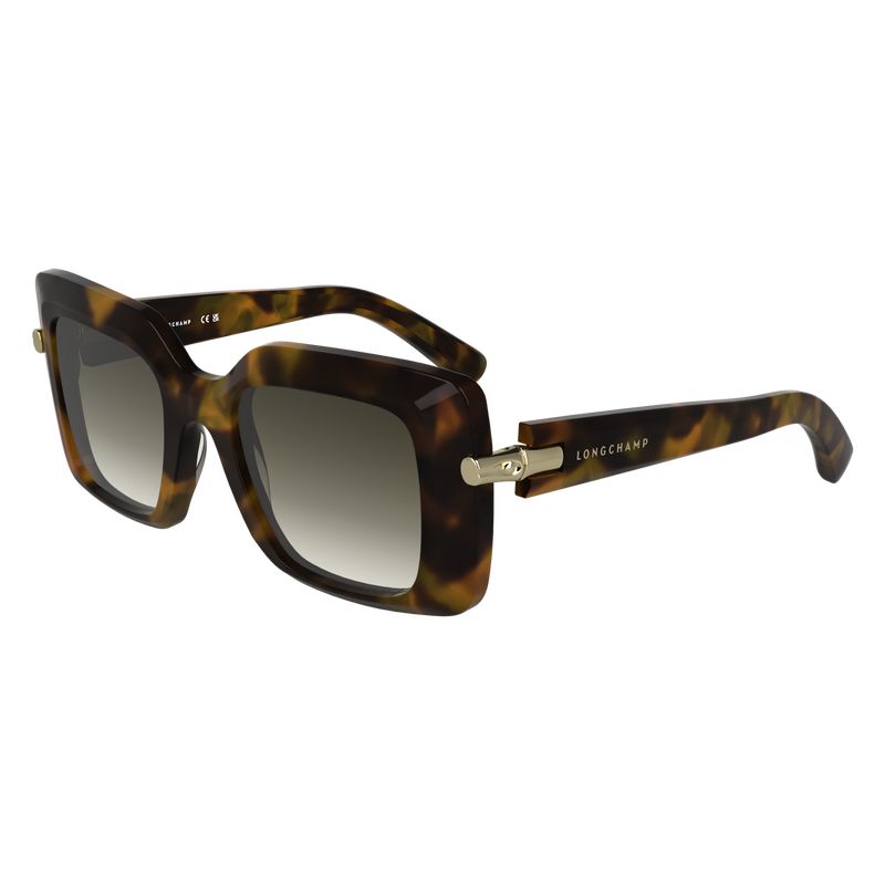 Longchamp Acetate Women Sunglasses Brown / Green | Australia-563MXILTA