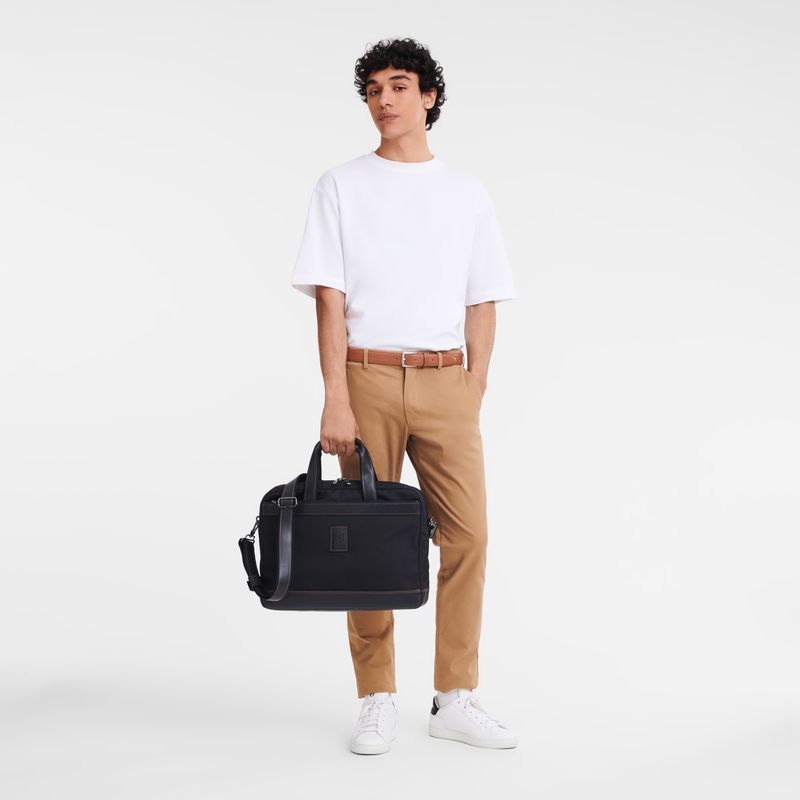 Longchamp Boxford L Men Briefcase Black | Australia-247IOMUVR
