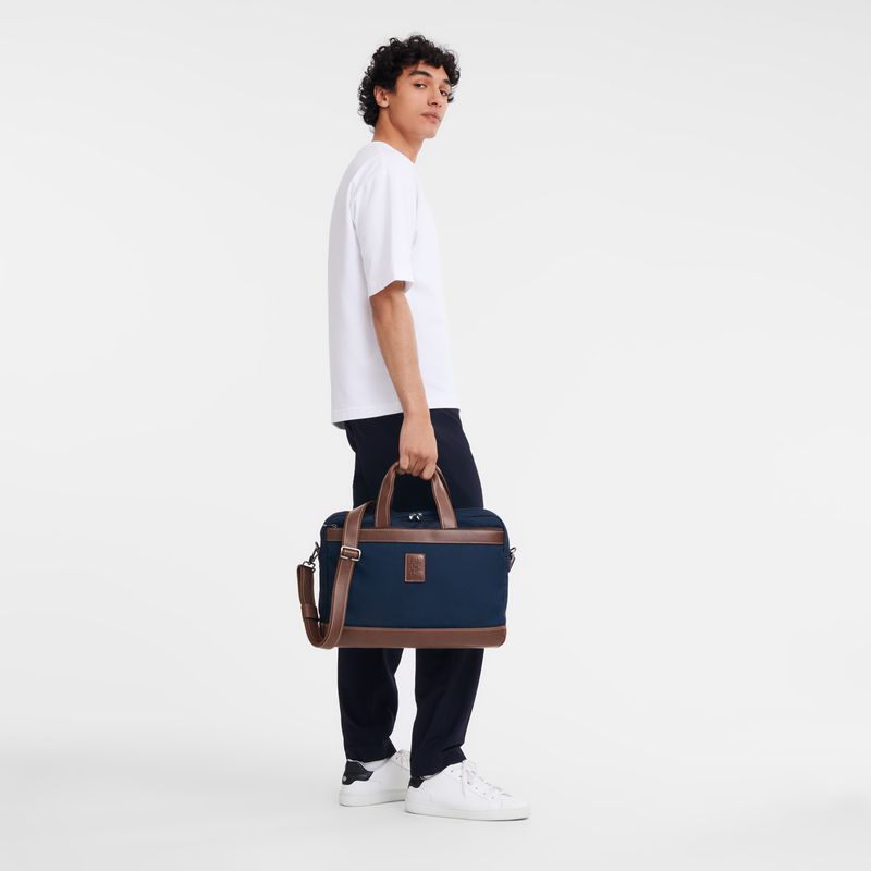 Longchamp Boxford L Men Briefcase Blue | Australia-092CALHNT