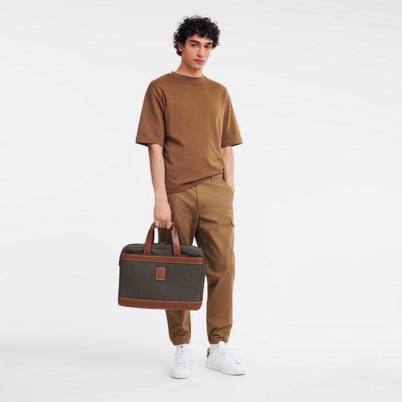 Longchamp Boxford L Men Briefcase Brown | Australia-310FJWEPT