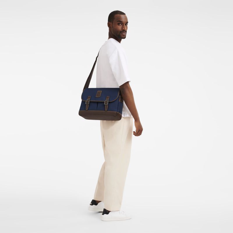 Longchamp Boxford L Men Crossbody Bag Blue | Australia-197THKNEV
