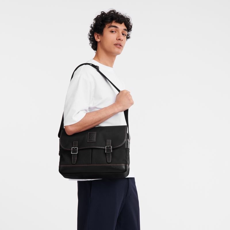 Longchamp Boxford L Men Crossbody Bag Black | Australia-410RIUVMJ