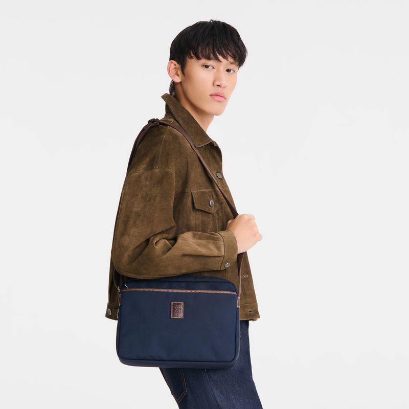 Longchamp Boxford M Camera Men Crossbody Bag Blue | Australia-679HUNCSJ