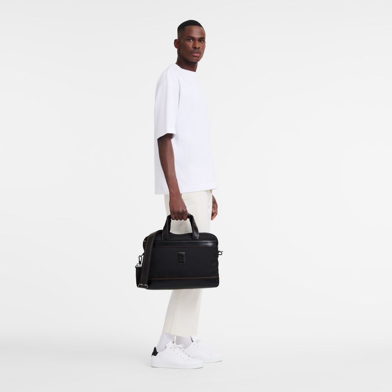 Longchamp Boxford S Men Briefcase Black | Australia-073HZFWCX