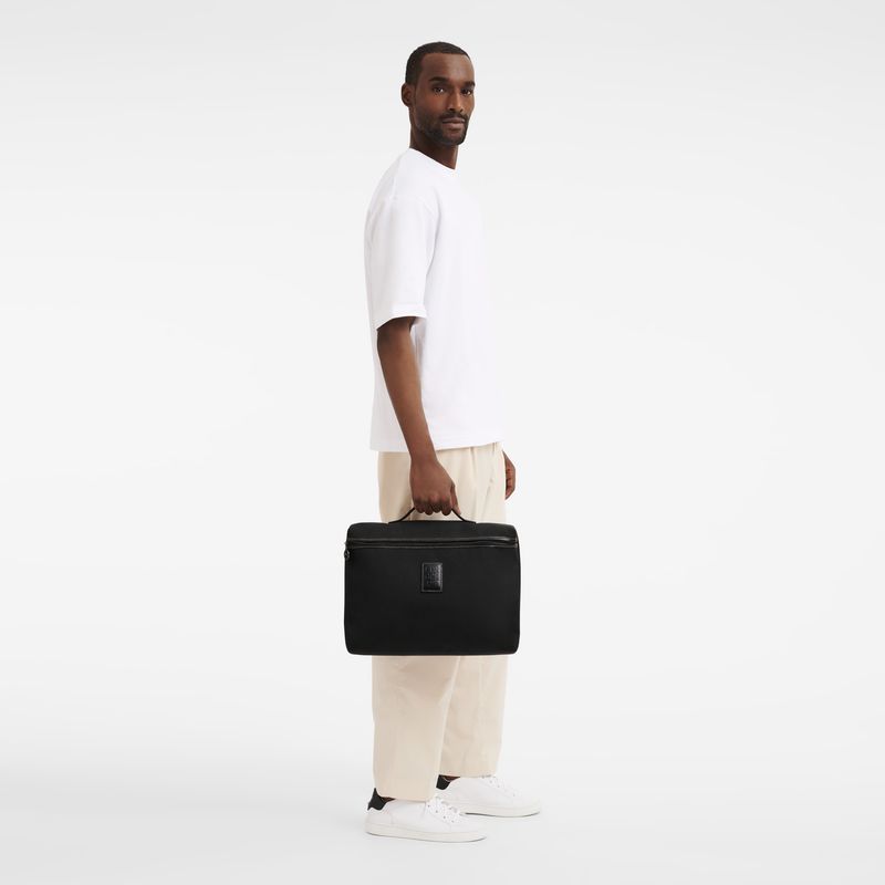 Longchamp Boxford S Men Briefcase Black | Australia-683SMYHNG