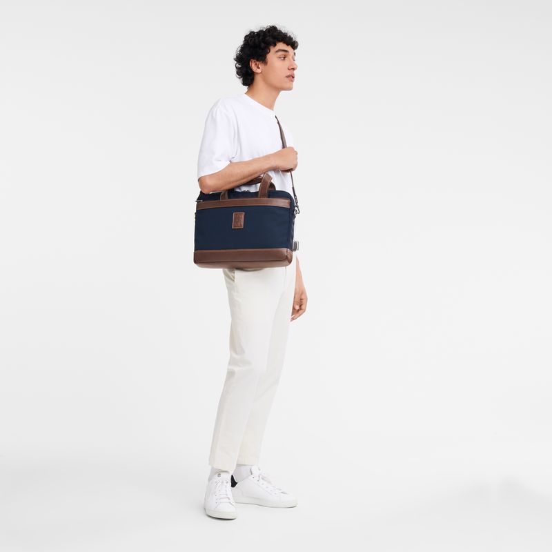 Longchamp Boxford S Men Briefcase Blue | Australia-823GFJLIV