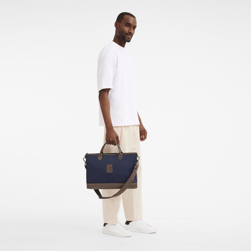 Longchamp Boxford S Men Briefcase Blue | Australia-847KCYLRE