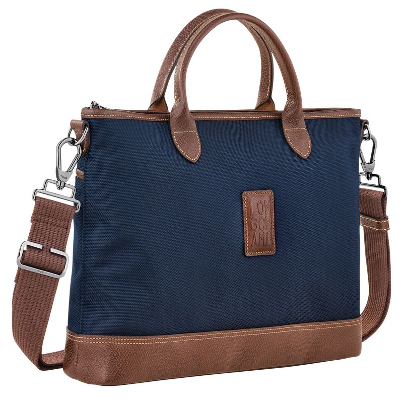 Longchamp Boxford S Men Briefcase Blue | Australia-847KCYLRE