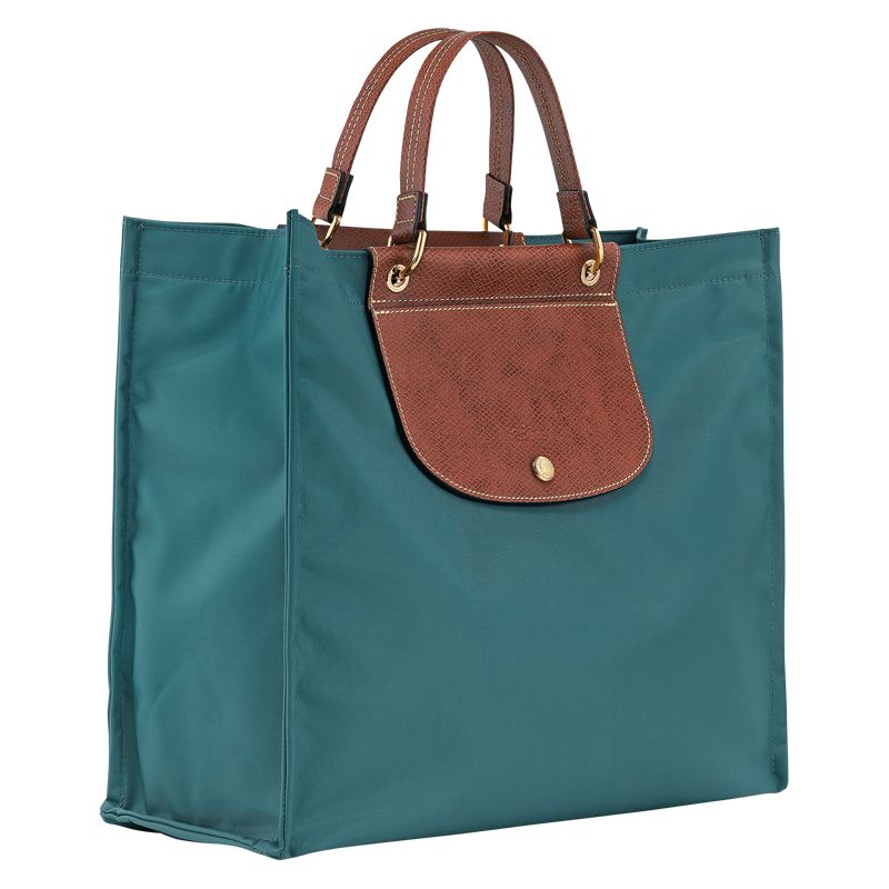 Longchamp Cabas L Women Tote Bag Blue Green | Australia-190OGLVQZ