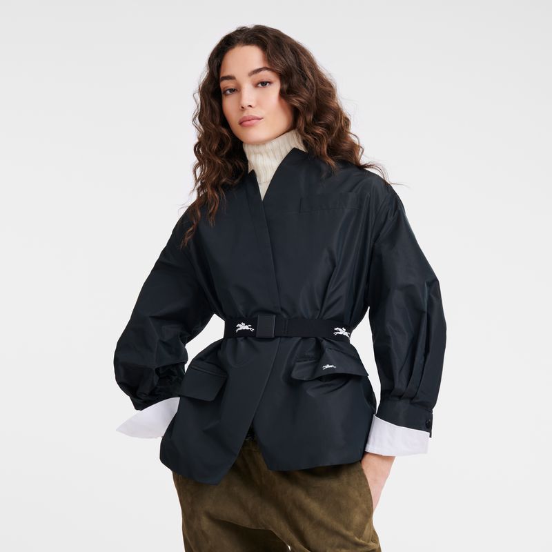 Longchamp Canvas Women Belt Black | Australia-825GVPXIY