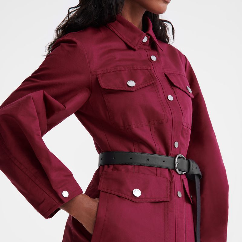 Longchamp Canvas Women Dress Dark Red | Australia-617ODGJWI