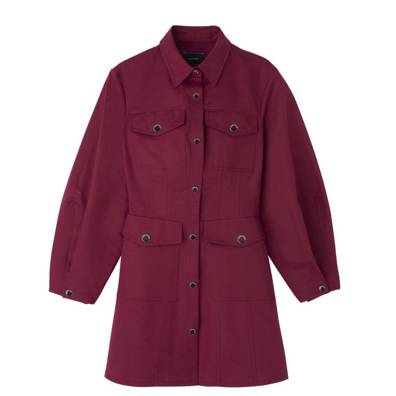 Longchamp Canvas Women Dress Dark Red | Australia-617ODGJWI